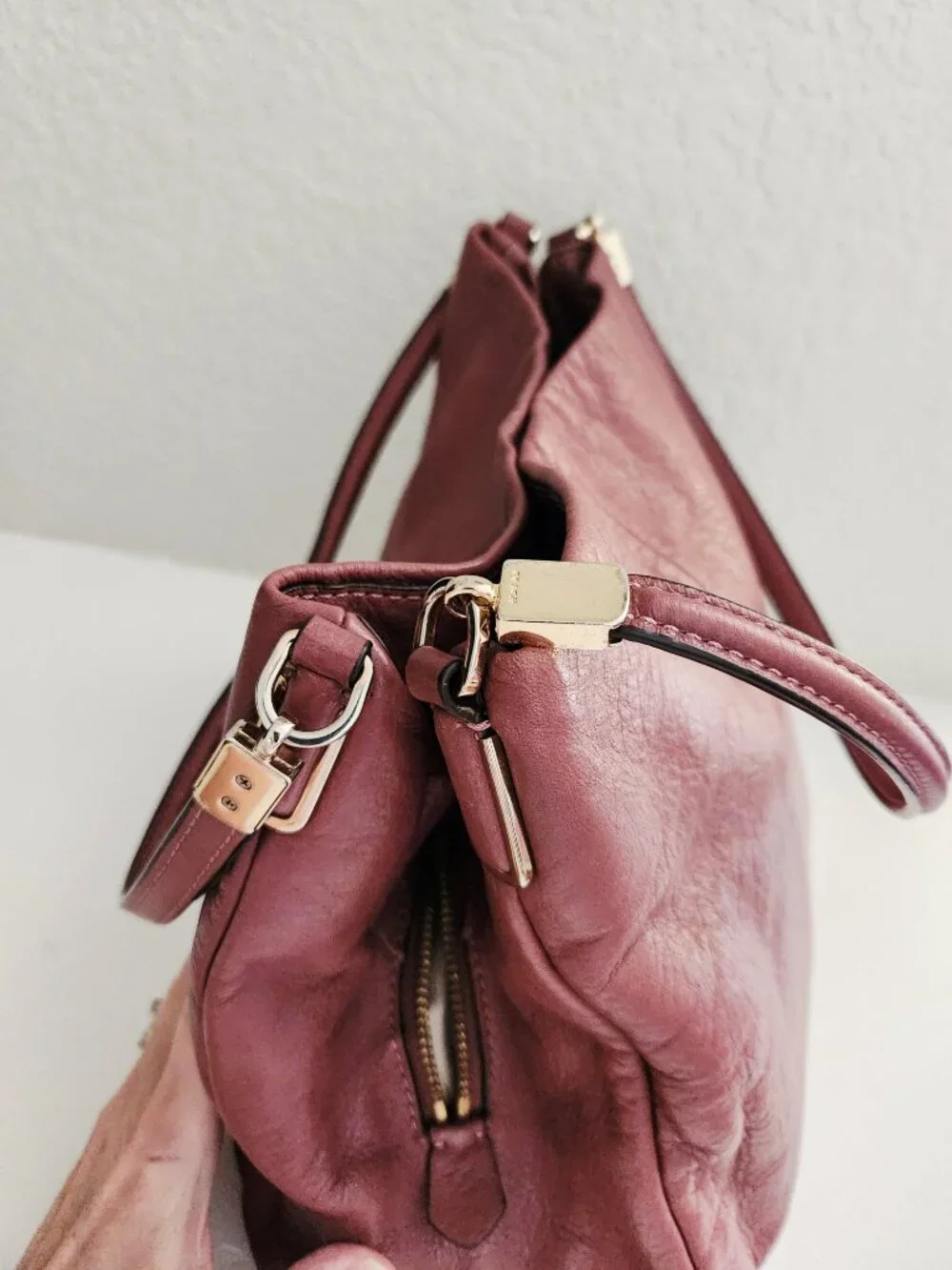 Coach Phoebe Mauve/Purple Leather Shoulder Bag Purse - Picture 11 of 14